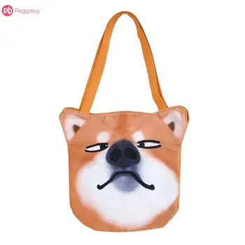

Unique Cute Cartoon Pig Cat Shiba Koala Printed Shape Casual Handbags Women Canvas Shoulder Bag Shopping Totes Bolsa Feminina