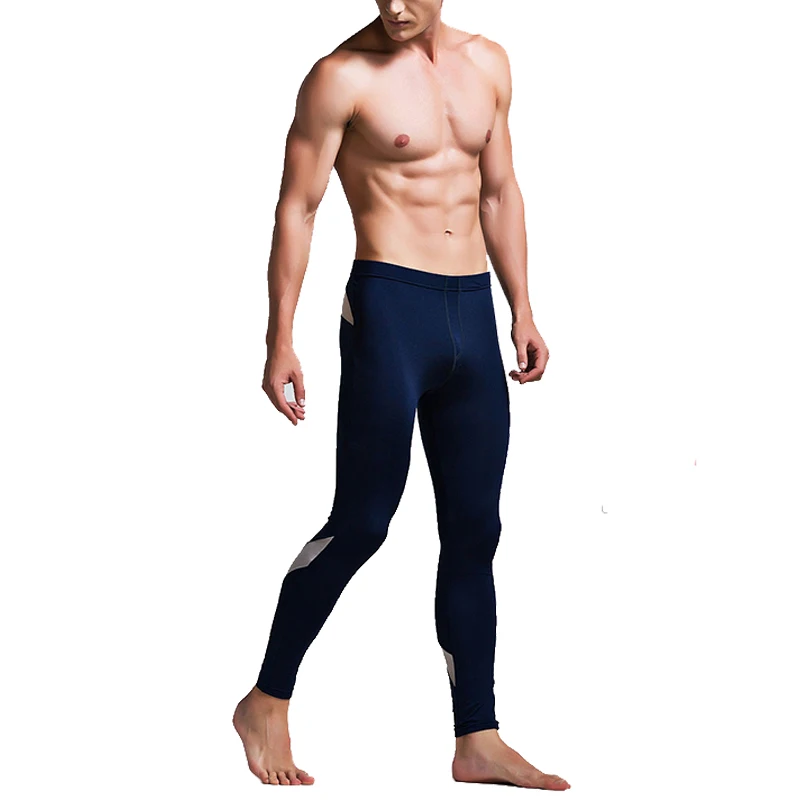 Колготки, мужские спортивные Леггинсы, длинные брюки, зимние обтягивающие штаны, компрессионные штаны для фитнеса, тренажерные залы, тонкие тренировочные леггинсы, штаны для сна - Цвет: Sapphire