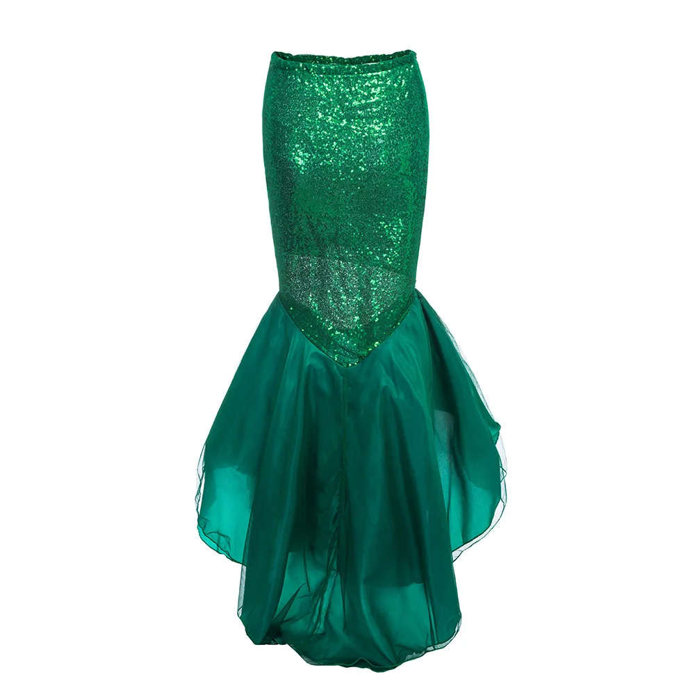 Лидер продаж; костюм Русалочки Ариэль с блестками; юбка для женщин; шикарная зеленая юбка принцессы Ариэль с рыбьим хвостом; нарядное платье для костюмированной вечеринки