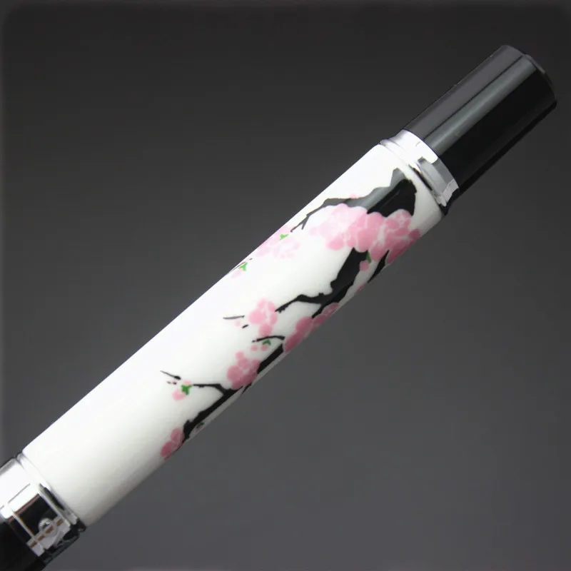 Jinhao 8802 перьевая ручка цвета сливы металлическая и фарфоровая ручка Роскошные чернильные ручки для письма каллиграфии офисные школьные принадлежности