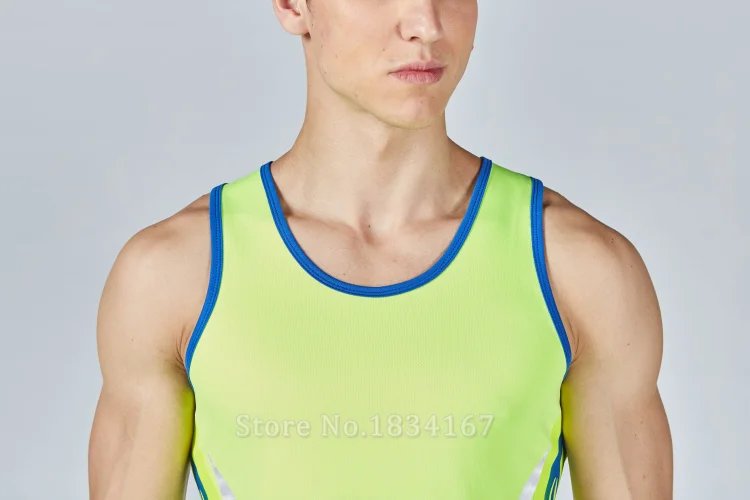 Комплект из 2 предметов для бега, мужские спортивные костюмы для гонок, Свободный жилет+ шорты, спортивная одежда высокого качества, комплекты для бега - Цвет: Green