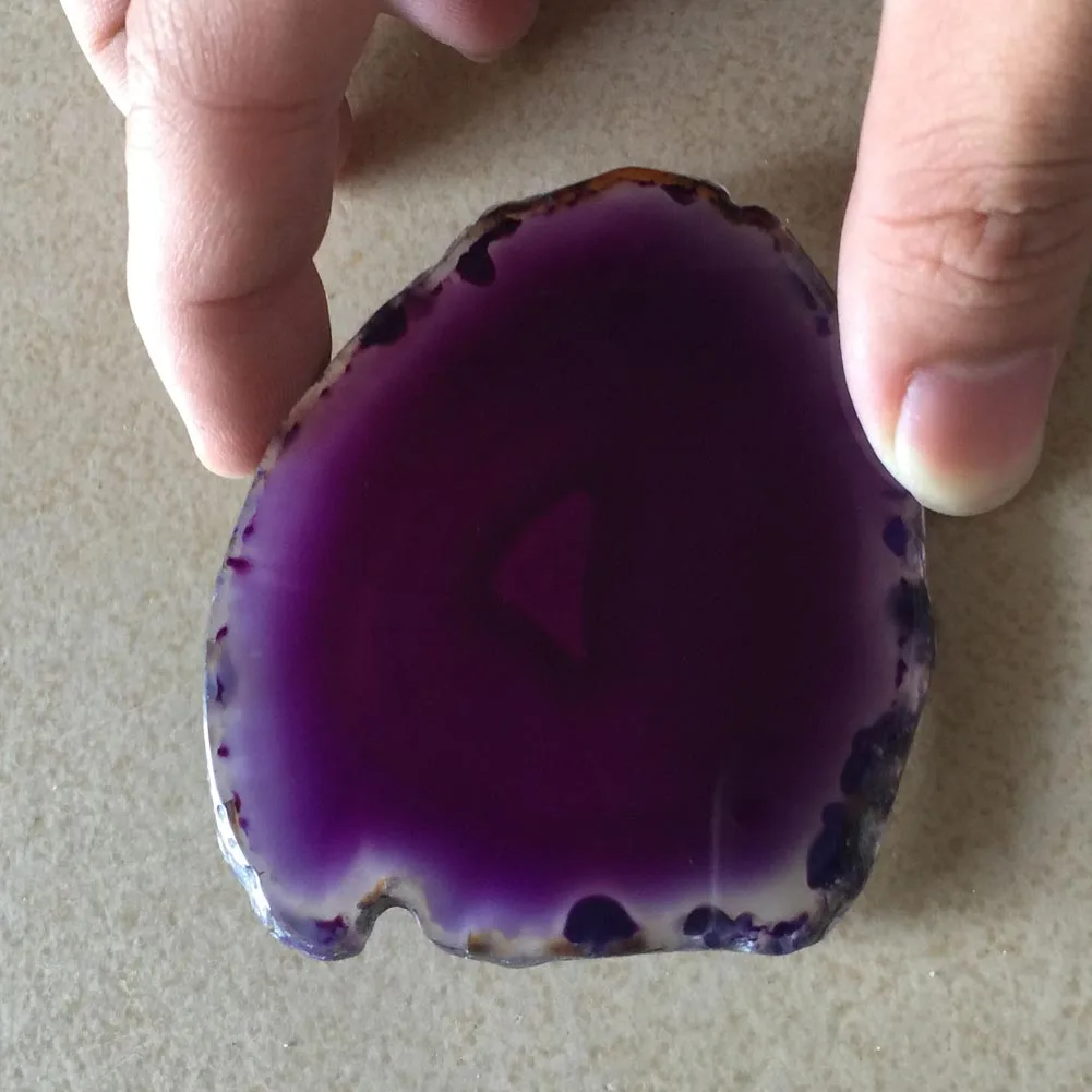 1 шт. природа подвеска Агат ломтик Coaster фиолетовый кварцевый и из натурального камня неправильный кулон большой аметист камень ювелирные изделия как чашка мат