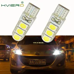 Автомобиль светодиодный T10 194 W5W DC 12 V Canbus 6SMD 5050 силикон лампы с корпусом габаритные лампы клина стороны СВЕТОДИОДНЫЙ парковка