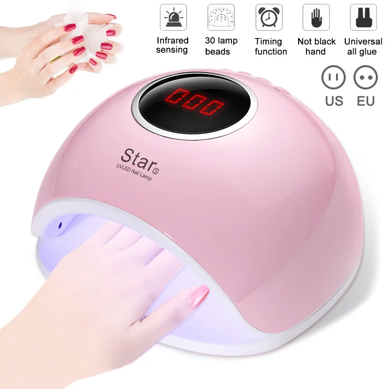72W 33 LEDs Nail Dryer Light Smart Sensing UV Gel Nails Polish Lamp