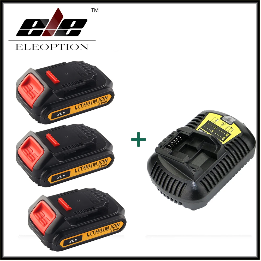 

3x New 20V 2000mAh Li-ion Rechargeable Battery For Dewalt DCB203 DCB181 DCB180 DCB200 DCB201and 1x Charger
