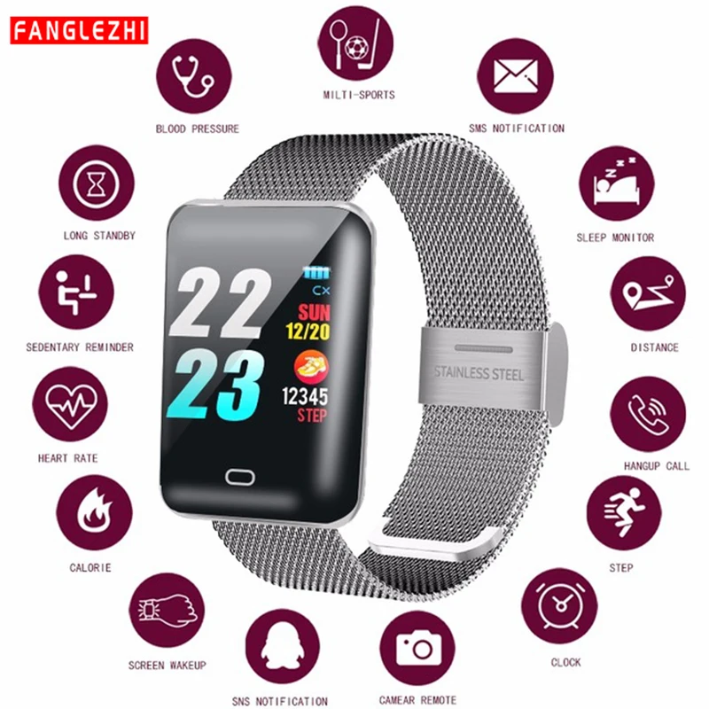 Smart Watch Men Women Fitness Sports SmartWatch Heart Rate Blood Pressure Monitoring Waterproof Smart Wristband For android ios 