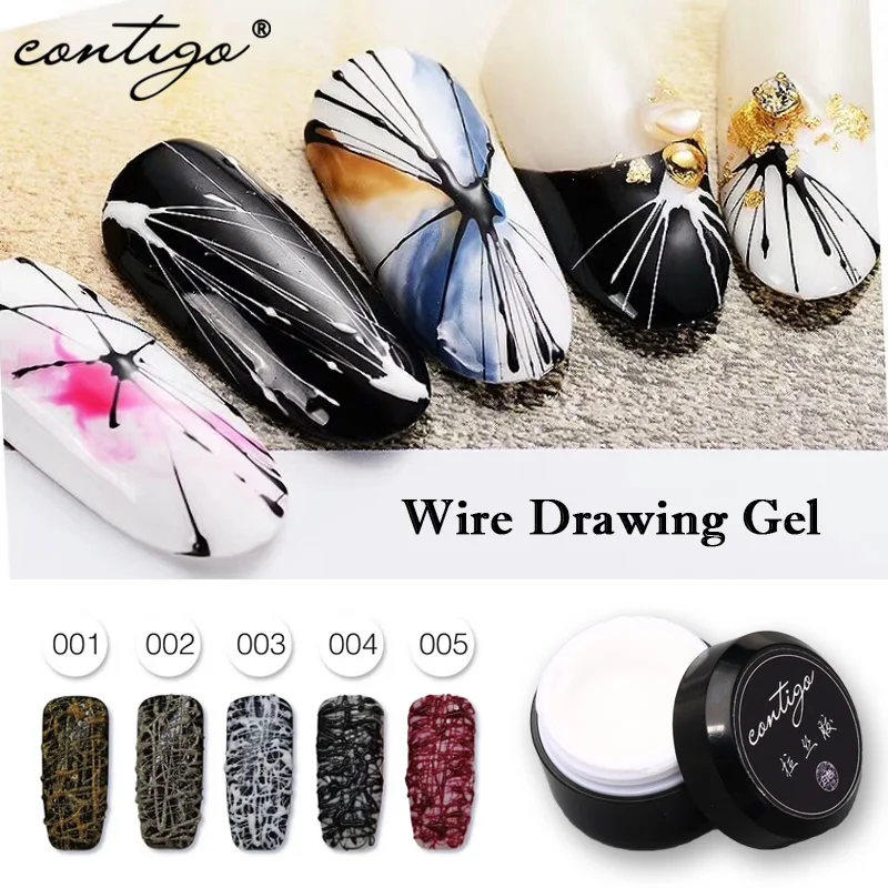 

Contigo Wire Drawing Spider Web Gel Painting DIY UV Gel For Nail Design Spiderweb Gel Polish Nails Art Draw Gels Varnish