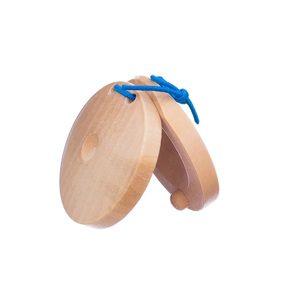 Child Wooden Castanets Wood Percussion Musical Instrument Education Toys 