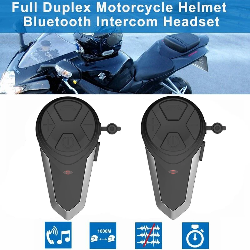 2pcs BT S3 1000m Motorcycle Bluetooth Headset Intercom ...