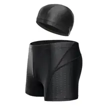 Открытый Высокое качество Мужские плавки водонепроницаемая шапочка для плавания большой размер купальный костюм