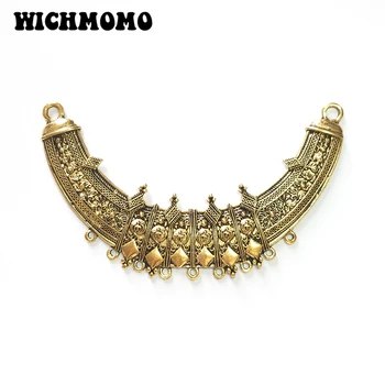 

New 110MM 1pcs Retro Zinc Alloy Gold Tassel Loop Porous Linker Connectors Charms Pendant for DIY Necklace Jewelry Accessories