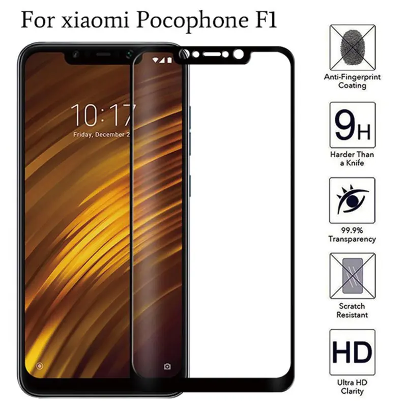 Защита экрана для Xiaomi Pocophone F1 закаленное стекло Poco F 1 Pocofone защитный чехол