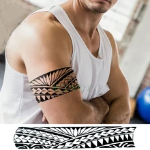 Водостойкая Временная тату-наклейка с Племенной тотем, временная татуировка, индивидуальная флэш-тату, талия, ножная татуировка для девушек, женщин и мужчин
