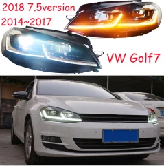 2 шт. автомобильный Стайлинг Головной фонарь чехол для Golf 7 фары Golf7 MK7 светодиодный задний фонарь фары DRL Объектив Двойной Луч би-ксенон HID - Цвет: 2014 to 2017year