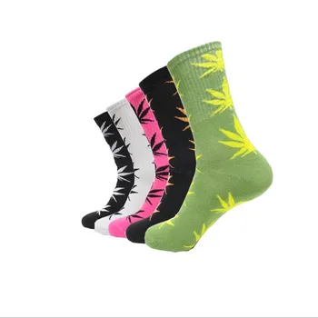 

Hot sale! happy socks men autumn-winter colorful cotton weed sock male and men's comfortable breathable long black socks