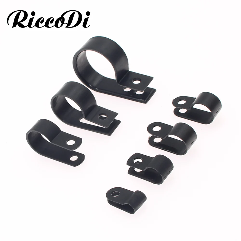 

1000PCS R-Type Nylon Cable Clamp Clear Black R-Type Cable Clamp Cable Clips 5.3/6.4/8.4/10.4MM
