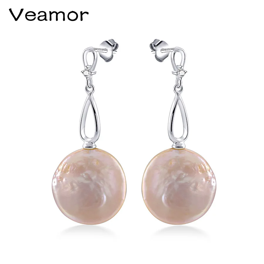 

VEAMOR 12-13mm Big Size Genuine Baroque Pearl Earrings Fashion Jewelry Irregular Pearls Earrings Drop Earrings for Female Brinco