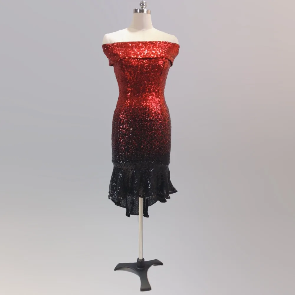 Mermaid party dress women 2019 sexy sequin club vestidos off shoulder evening robe femme asymmetrical tight slim dress summer (24)