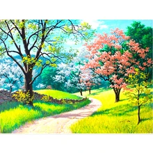 Алмазная живопись Весна Пейзаж Дерево осень гостиная живопись спальня украшения DIY 5D Вышивка крестом подарок на заказ картина маслом