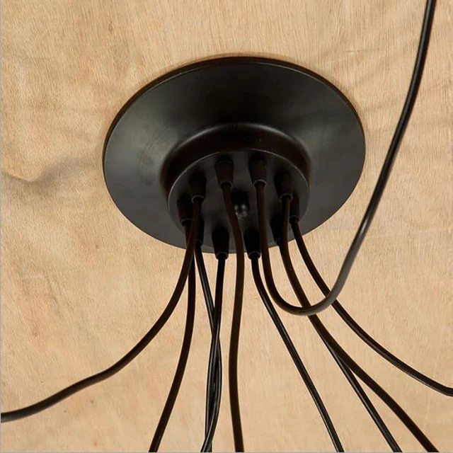 Lámpara colgante clásica Industrial de araña grande, 14 cabezas, led, E27, para sala de estar, restaurantes, cocina Lámpara colgante clásica Industrial de araña grande, 14 cabezas, led, E27, para sala de estar, restaurantes, cocina