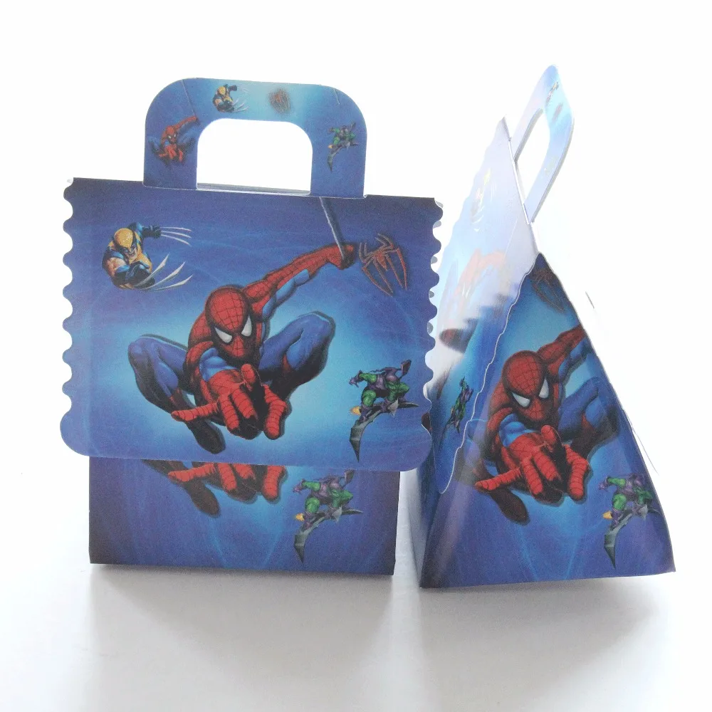 

6pcs/lot Candy Box Cake Box for Kids Hero Spiderman Theme Party Baby Shower Birthday Party Decoration Party Favor Supplies