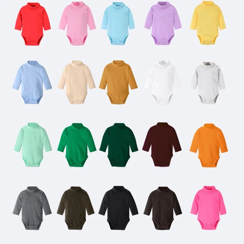Boy Girl Bodysuit Children Clothes Baby Jumpsuit Turtleneck Infant Pajamas