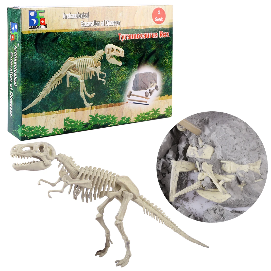 Динозавр игрушечный экскаватор Ultimate Dinosaur Science Kit Dig Up Dinosaur and Assemble a T Rex Skeleton Small Jigsaw-Tyrannosaurus