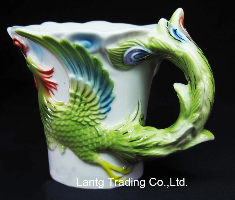 Стиль Китай чашки эмаль фарфоровые чашки для кофе Дракон и Феникс чашки чайный набор костяного фарфора чашка для подарка на день рождения