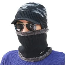 Зимние шапки, женский шарф, вязаная шапка, шапка, маска, Теплые Мешковатые зимние шапки для мужчин и женщин, шапочки, шапки