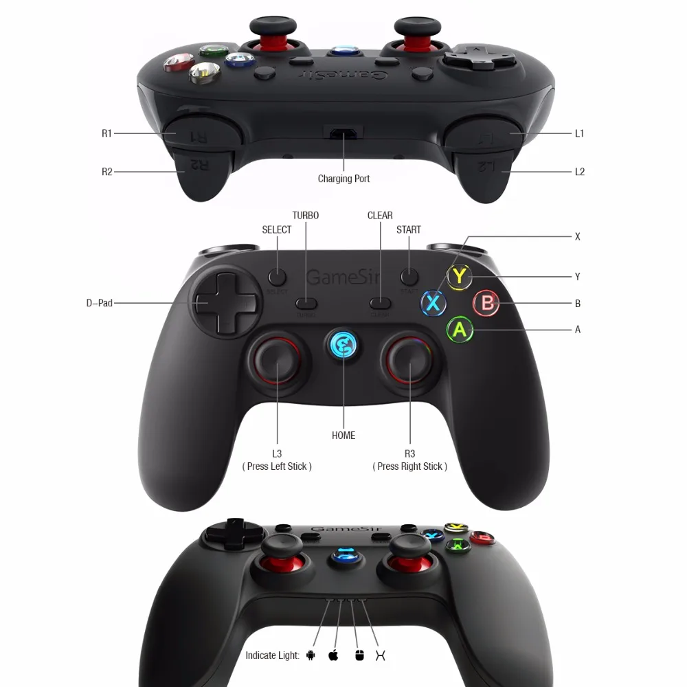 GameSir G3s 2,4g controlador inalámbrico para tableta teléfono inteligente Android TV Box Windows PC PS3 y Gear VR sin soporte - 5
