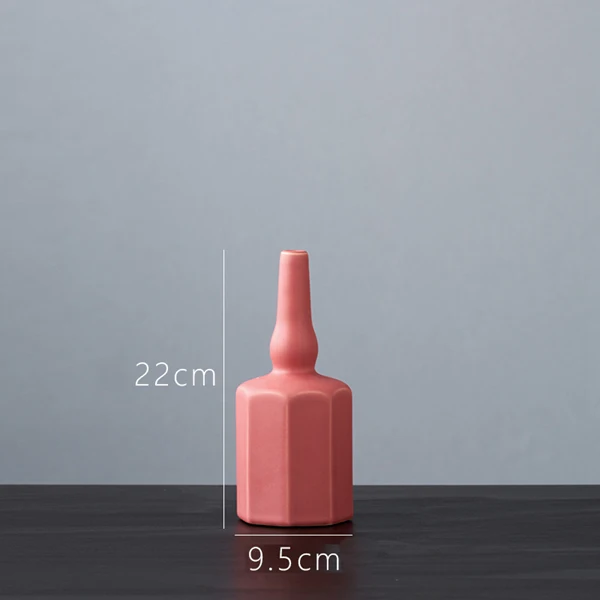 Современная Геометрическая керамическая ваза для цветов, декоративная Цветочная ваза для сушеных цветов, столешница для украшения дома - Цвет: HP522
