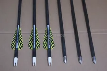 Free shipping carbon arrow 12 pcs 31″ tiger stripe TPU vane spine 600 archery bow shooting outdoor sport