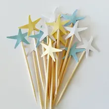 Морская звезда кекс ботворезы океан пляж свадьбы Партии Продовольствия Выбирает день рождения зубочистки невесту свадебный душ украшения торта