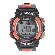 Светодио дный Цифровой Мужские спортивные часы электронные Многофункциональный водонепроницаемый детский для мальчиков девушки часы контракт простой подарки 20
