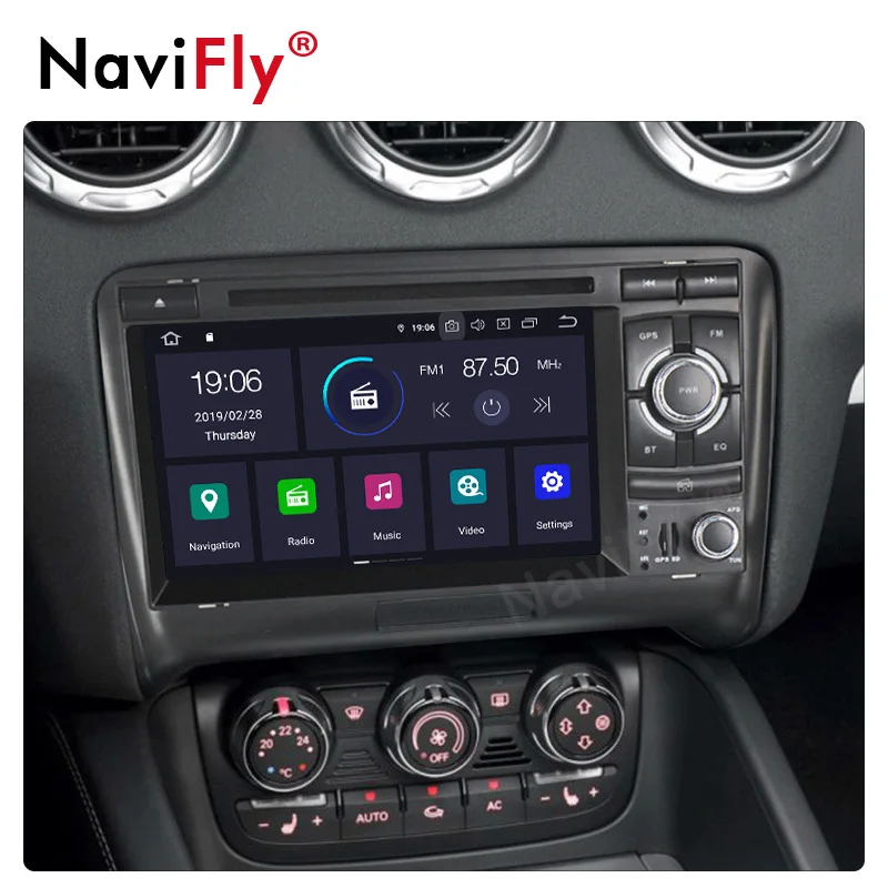 Discount Free shipping!7"2din android9.0 Car multimedia Player Navigation GPS DVD for Audi TT MK2 8J 2006-2012 with DSP IPS wifi BT 1