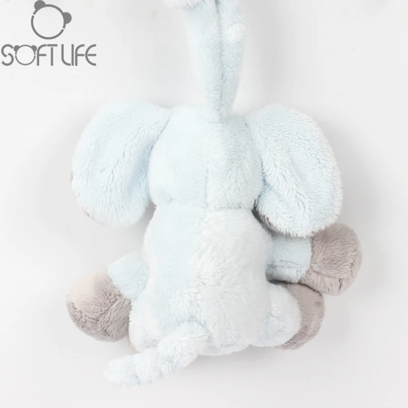 Baby Music Elephant Plush Soft Toy Blue Appease Elephant Animal Stuffed Rattles Doll Sleep Comfort Doll For Calm Educational Toy (9)