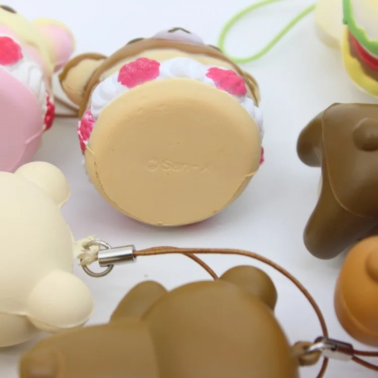 10 шт./партия оригинальная упаковка мягкий кавайный мягкий микс Rilakkuma queeze bun игрушка для сотового телефона san-X сжимает хлеб