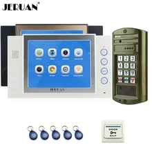 JERUAN 8“ TFT Color Video Door Phone Record Intercom System kit 2 Monitor +NEW Waterproof Access Password HD Mini Camera 1V2