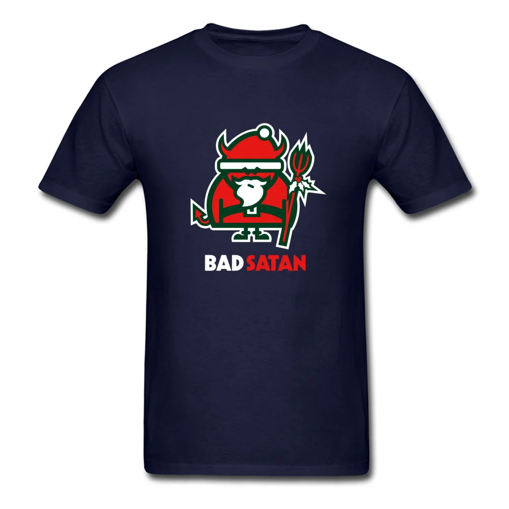 BAD SATAN T-Shirt Short Sleeve Geek Hot Sale Men's Summer Tops & Tees Geek T Shirt Crewneck Cotton Fabric Wholesale BAD SATAN navy