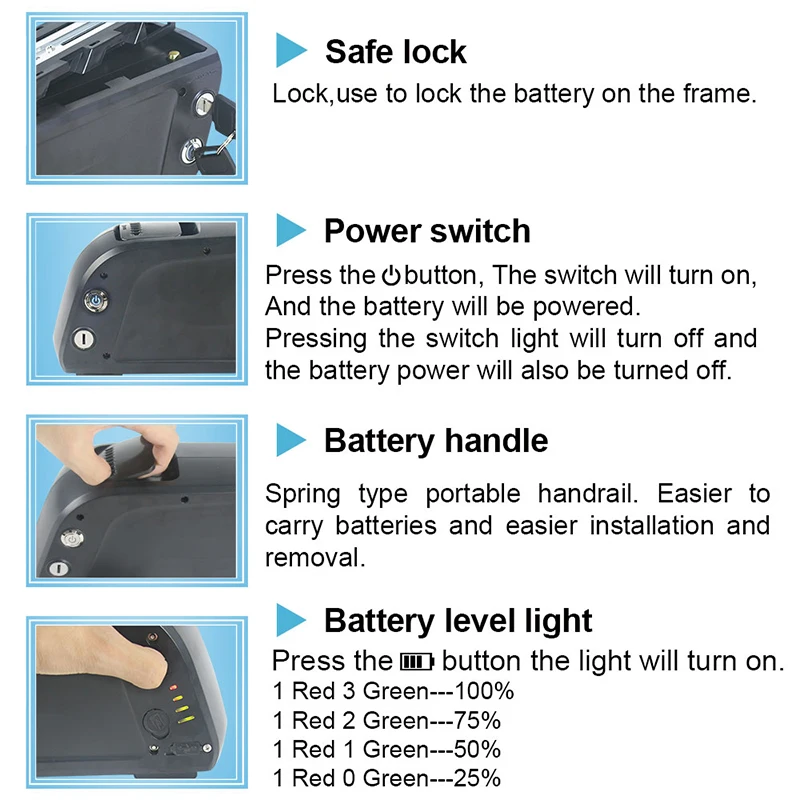 UPP 36 v 500 w ebike литиевая батарея 36 v 13ah тигровая акула Электрический велосипед battery for 500 W 350 W 250 W Bafang BBS02 BBS01