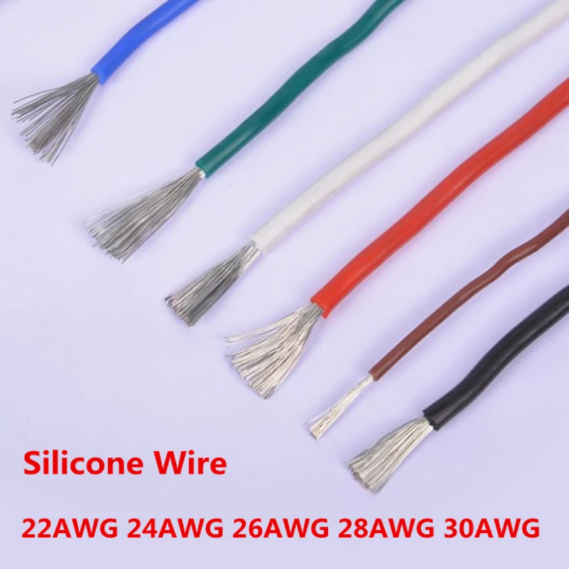 5 м 22AWG 24AWG 26AWG 28AWG 30AWG силиконовый провод ультра гибкий тестовый кабель Луженая медная лампа мягкие Провода Кабели