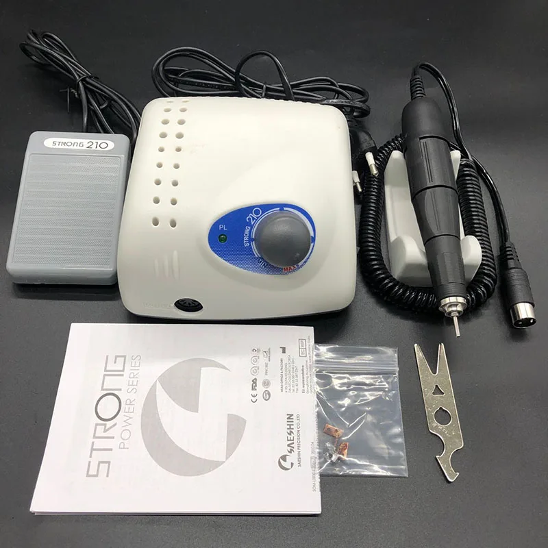 

Advanced 35000RPM Electric Nail Drill Machine Korea SAESHIN Strong 210 Model Manicure Pedicure Nail File Bit Nail Art Equipment