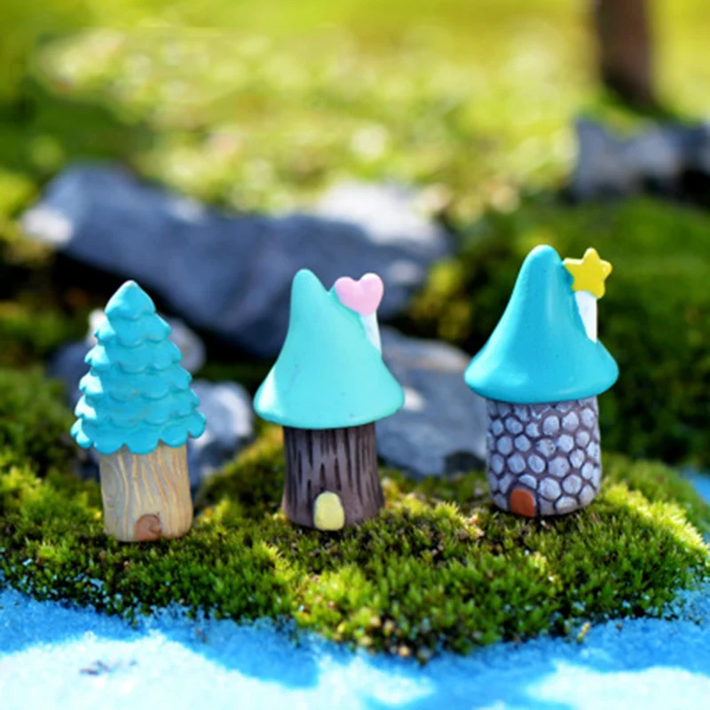 

ZOCDOU 4 Pieces Fairy Tales Fairy Elf Tree House Forest Model Small Statue Figurine Crafts Figure Ornament Miniatures Home Decor