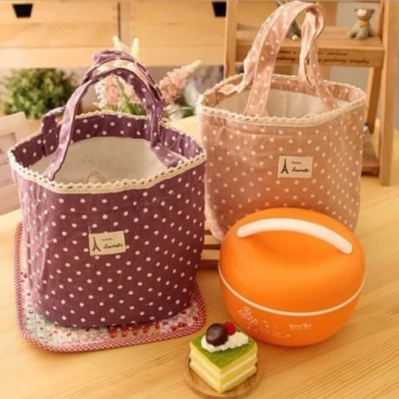 1pc Insulated Tinfoil Aluminum Cooler Picnic Lunch Box Bag Small Dot Thermal Dinner Travel Purse Zipper Waterproof Snack Food Storage Lunch Bag (2)