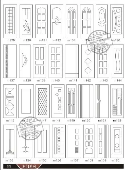 192 шт. дизайн украшения двери чертеж векторная схема DXF EPS CDR формат для ЧПУ резки гравировки