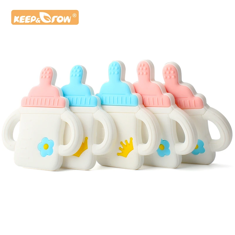 Keep&Grow 1pc Cartoon Milk Bottle Baby Teethers Food Grade BPA Free  Silicone Chew Baby Teething Gift Toddler Toys|Ngậm Nướu Em Bé| - AliExpress