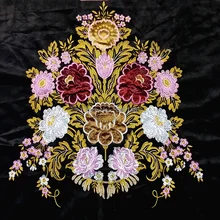 Роскошная аппликация цветочный дизайн расположение черный бархат Обивка вышивка ткань диван стул подушка ткань по 1 пара