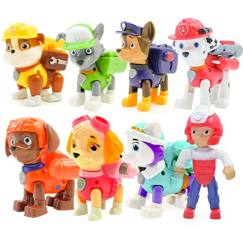 

8pcs/lot Paw Patrol Patrulla Canina Anime Figures Puppy Patrol Plastic Action Figures Juguete Model Children Gifts Boys Toys