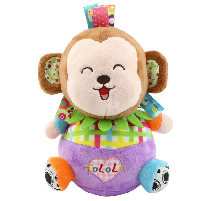 4 styles Cartoon Animal Roly-poly toy Baby Stuffed Plush Doll colorful tumbler Stuffed for child girls boys 20%Off 4