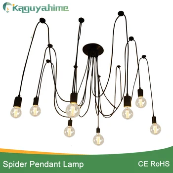 

Kaguyahime Modern Pendant lights Nordic Spider E27 bulb Multiple Adjustable Retro Hanging lamp Loft Classic Decorative Fixture